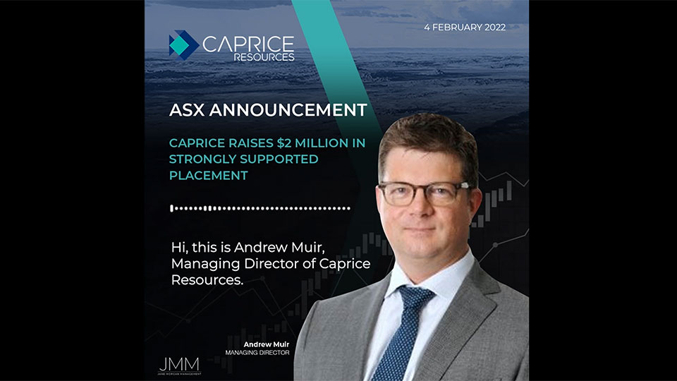 Caprice Resources (ASX:CRS) | ASX Announcement